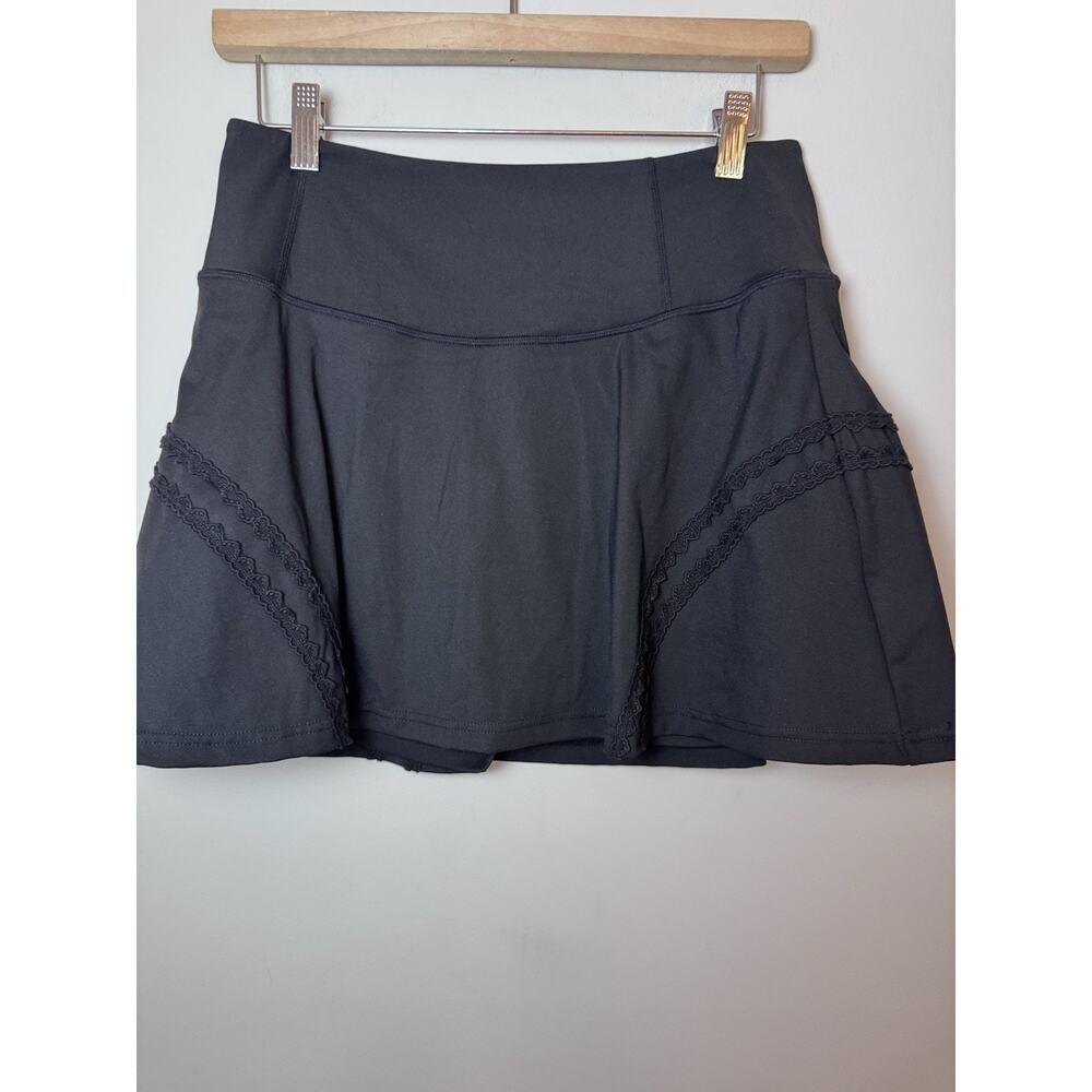Women's High Waist Athletic Skort Black Sz L NEW